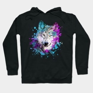 Dramabite Watercolor wolf Hoodie